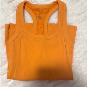 Alo Orange Ribbed Tank Top